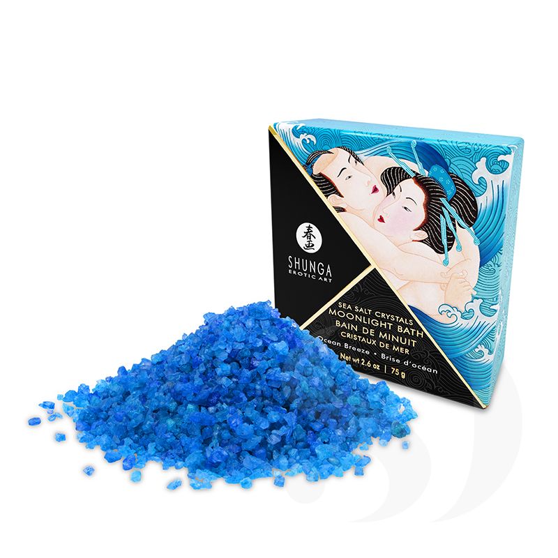Shunga Moonlight Bath sól do kąpieli z afrodyzjakami niebieska - bryza oceanu - 75 g