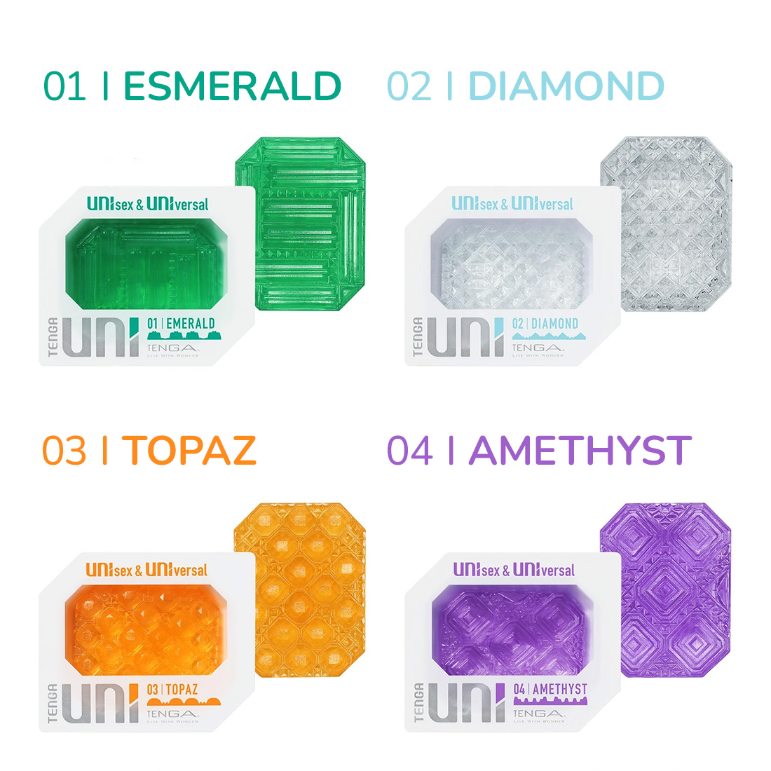 Tenga UNI Emerald uniwersalny masażer i masturbator 2 w 1