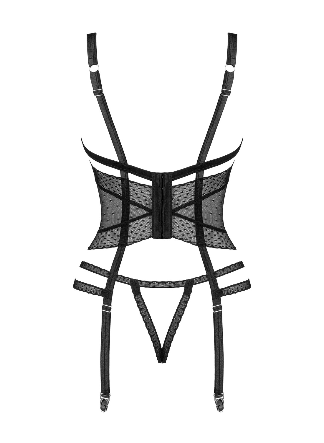 Obsessive gorset i stringi z otwartym krokiem (Lanelia)