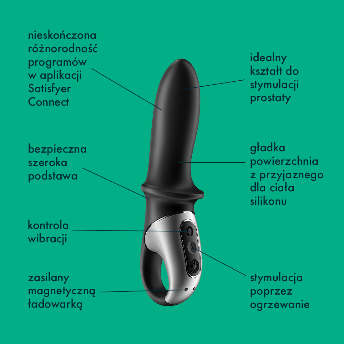 Satisfyer Hot Passion ogrzewany masażer prostaty sterowany telefonem