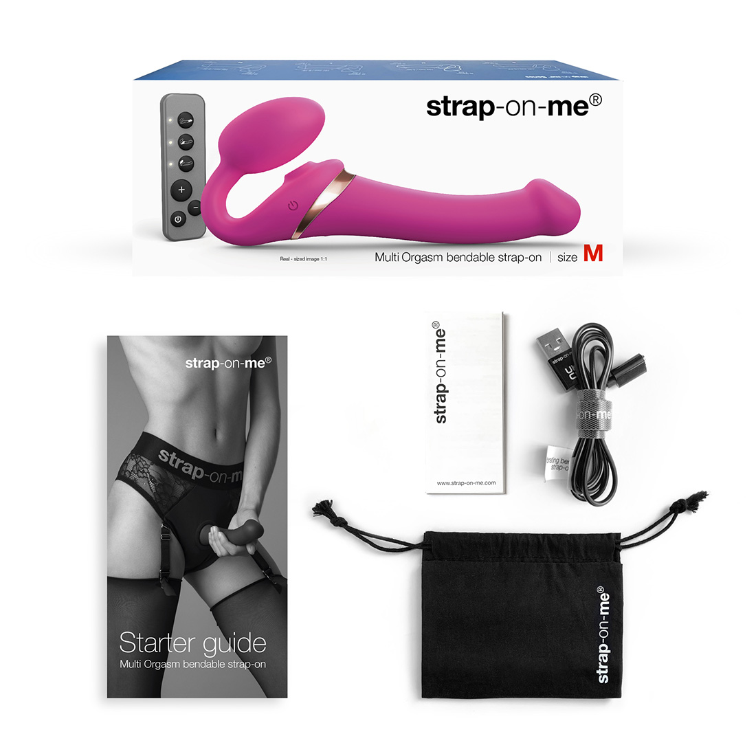 Strap-On-Me Multi Orgasm wibrujący strap-on sterowany pilotem M