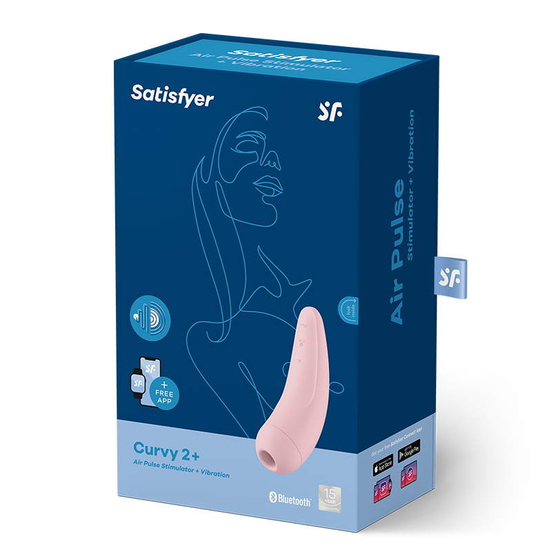 Satisfyer Curvy 2+ bezdotykowo-wibrujący masażer łechtaczki sterowany telefonem