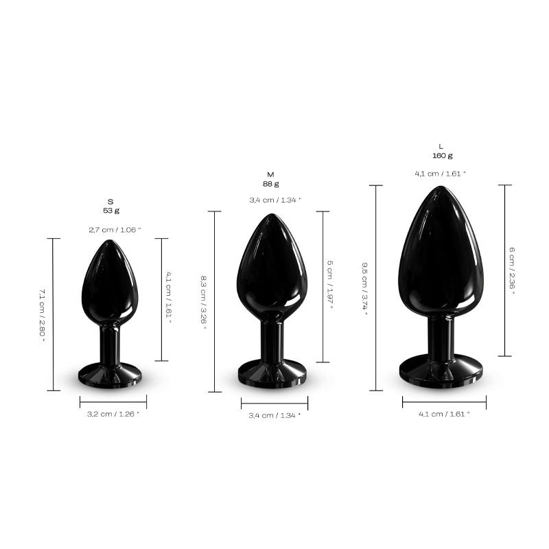Dorcel Diamond Plug korek analny z czarnym kryształkiem L