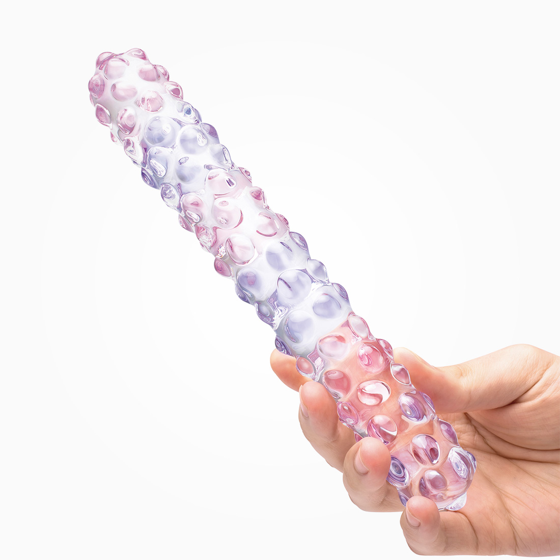 Gläs 9" Nubby szklane dildo