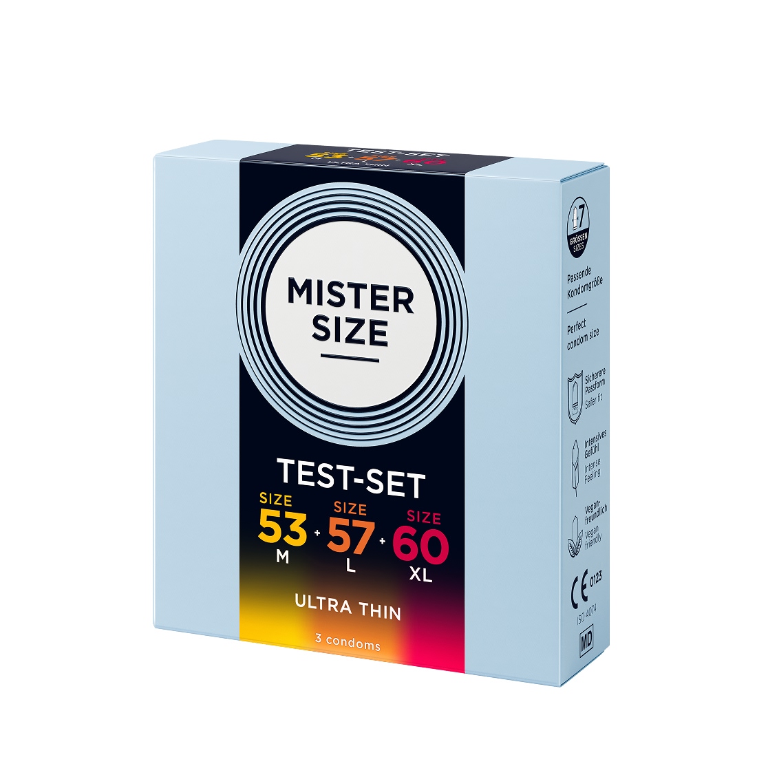 Mister Size 53 57 60 zestaw testowy prezerwatyw w średnim rozmiarze
