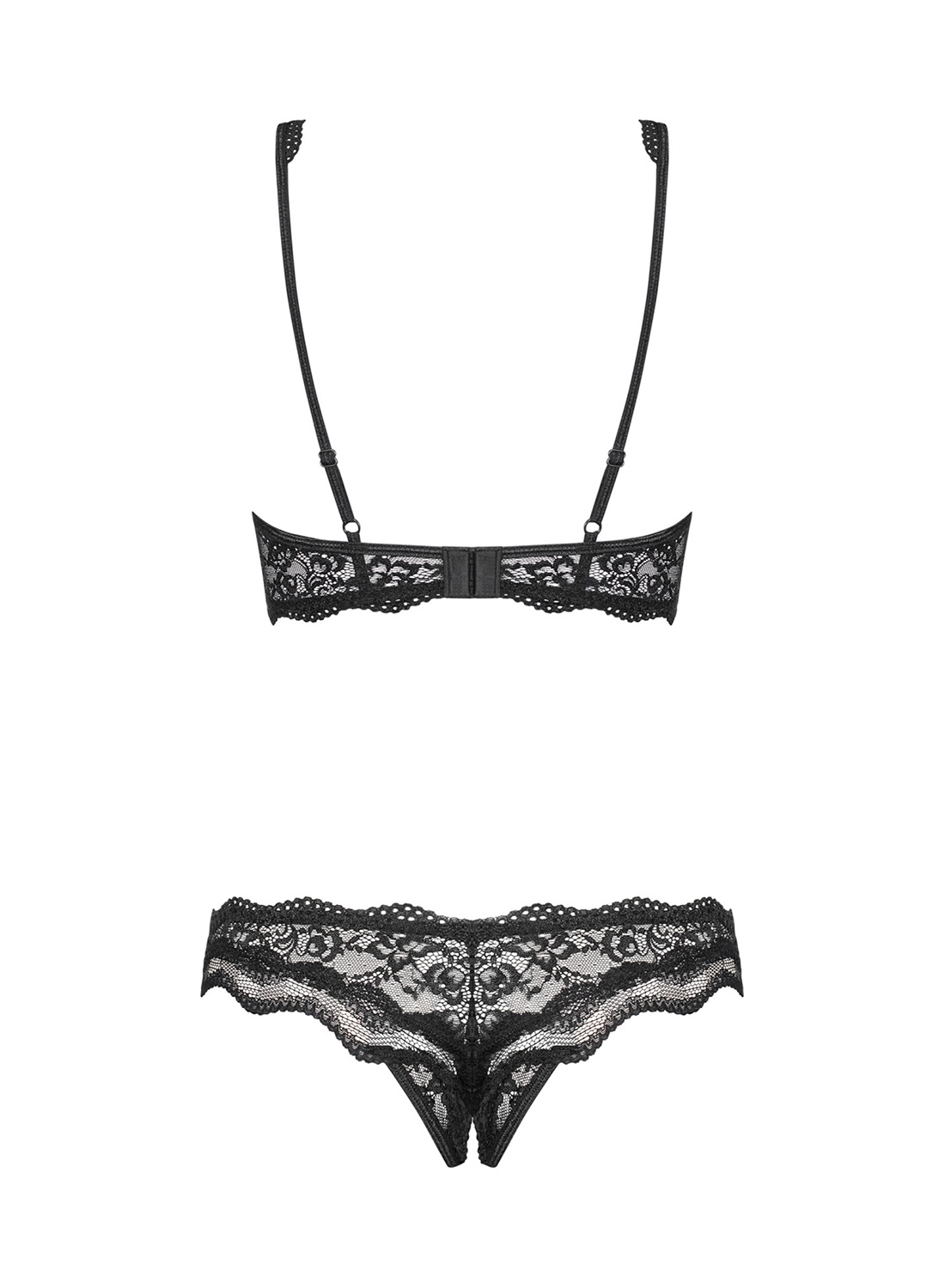 Obsessive komplet: półbiustonosz i i stringi z otwarty krokiem (Luvae)