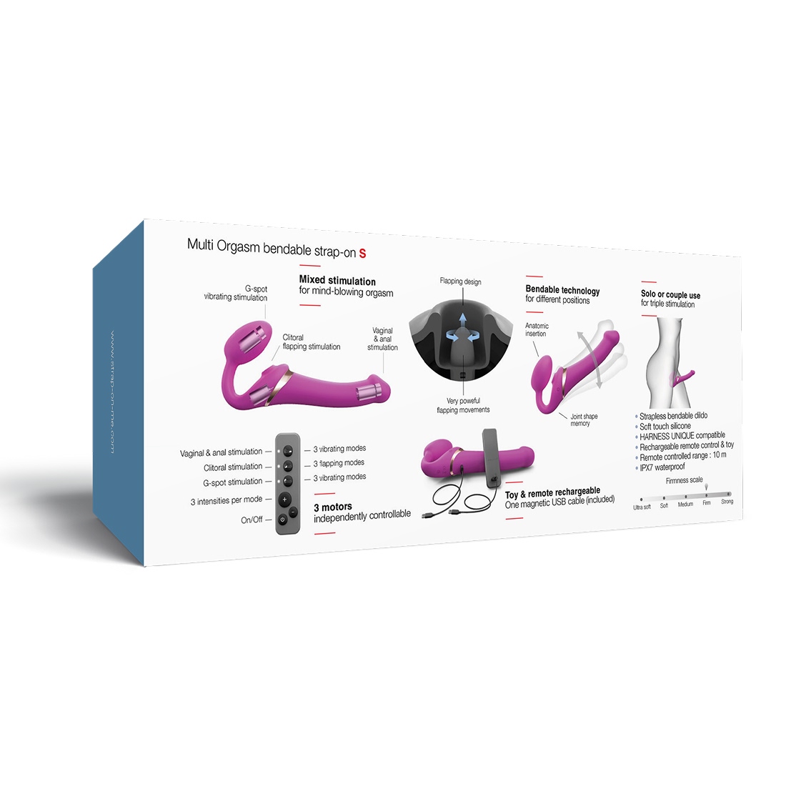 Strap-On-Me Multi Orgasm wibrujący strap-on sterowany pilotem S
