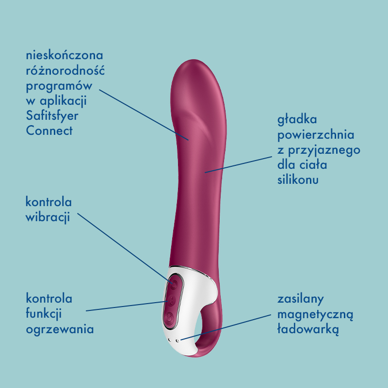 Satisfyer Big Heat ogrzewany wibrator klasyczny sterowany telefonem