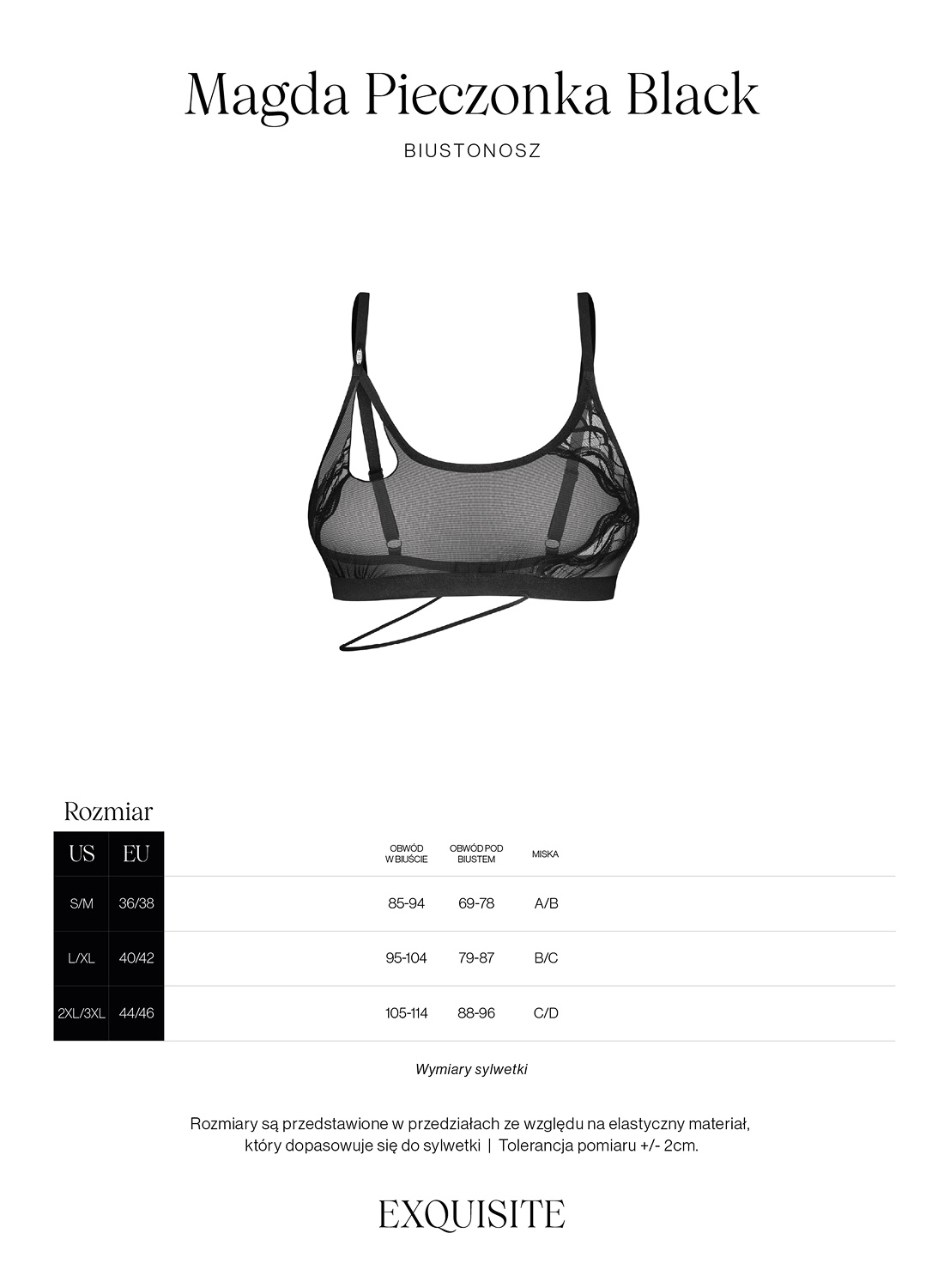 Exquisite by Obsessive MP Black biustonosz