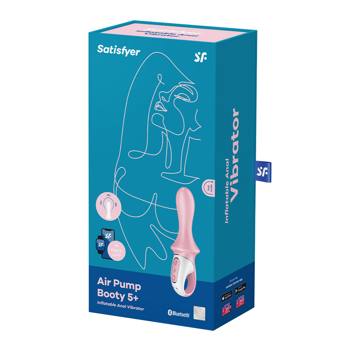 Satisfyer Air Pump Booty 5+ uniwersalny wibrator o zmiennej średnicy sterowany telefonem