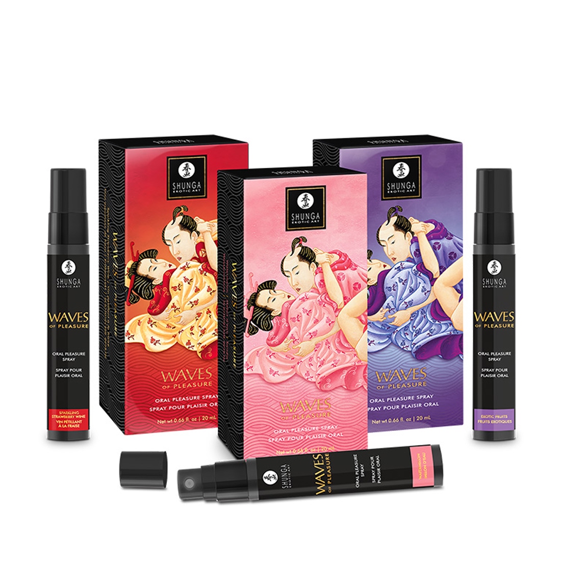 Shunga Waves Of Pleasure spray oralny o smaku szampana z truskawkami