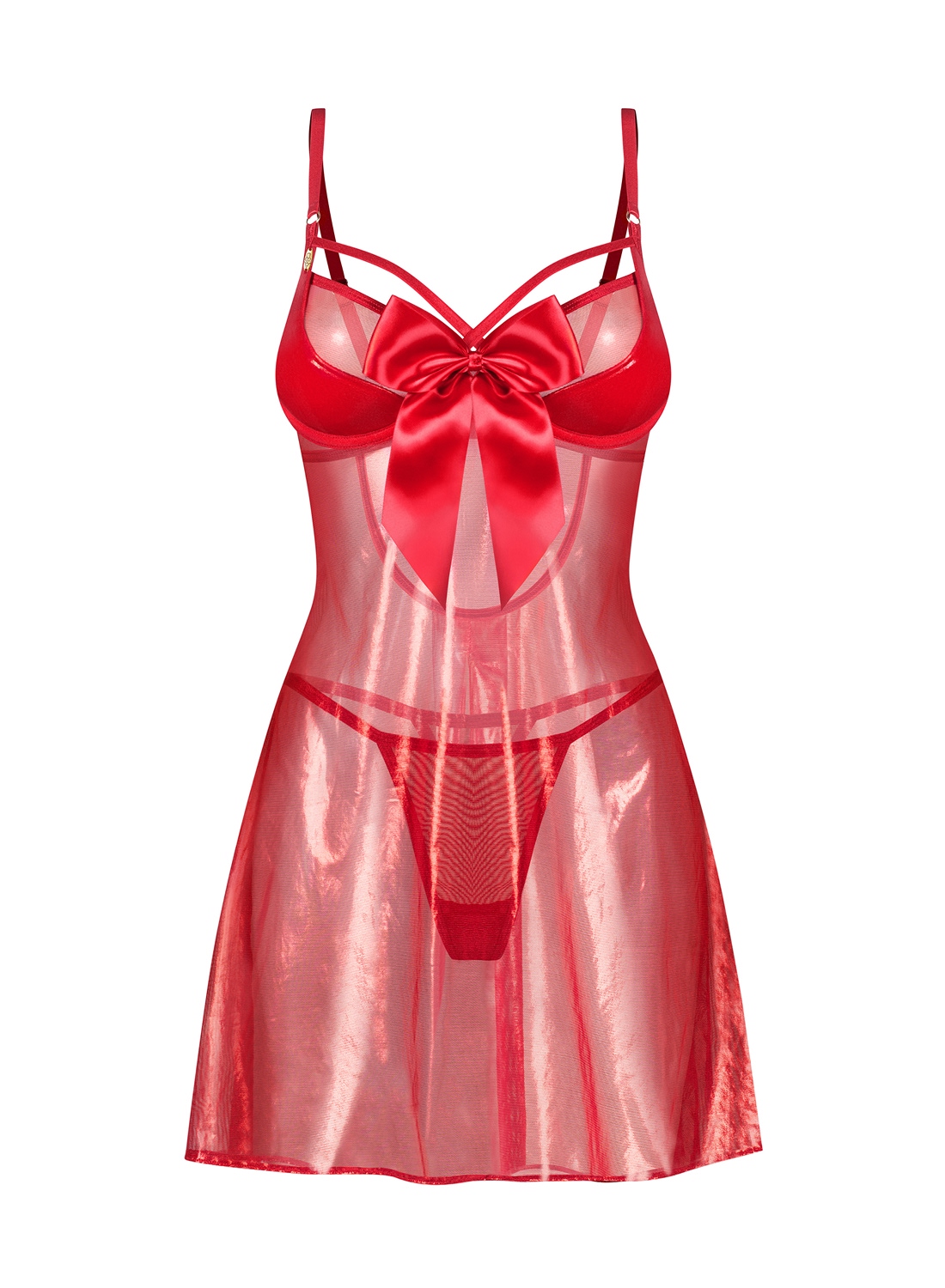 Obsessive Gifty Red koszulka babydoll i stringi