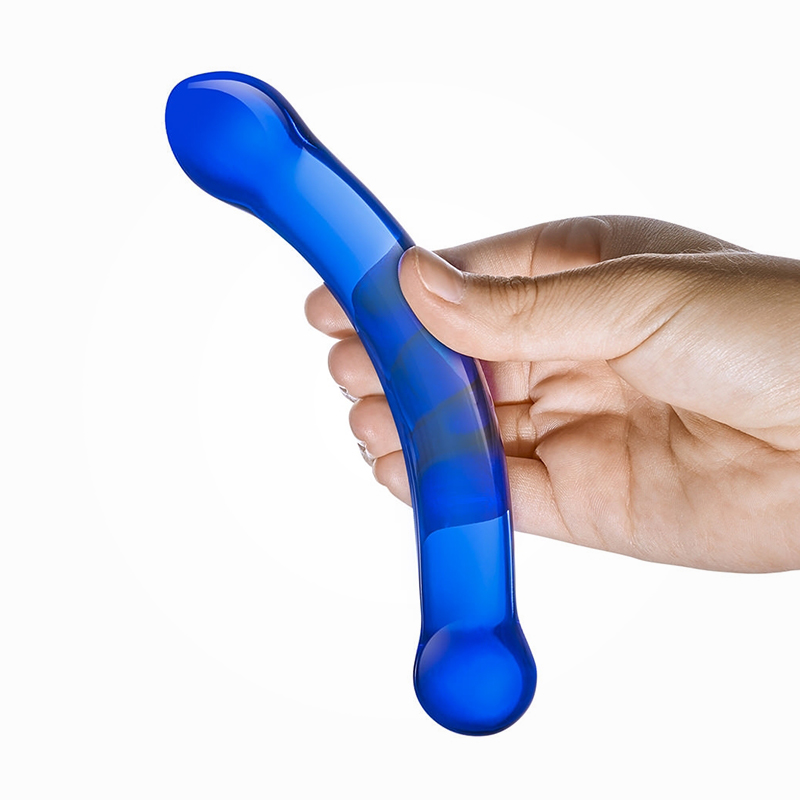 Gläs 6” Curved szklane dildo 