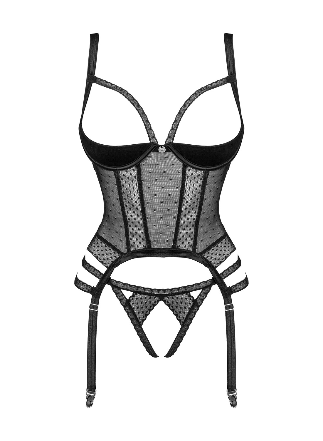 Obsessive gorset i stringi z otwartym krokiem (Lanelia)