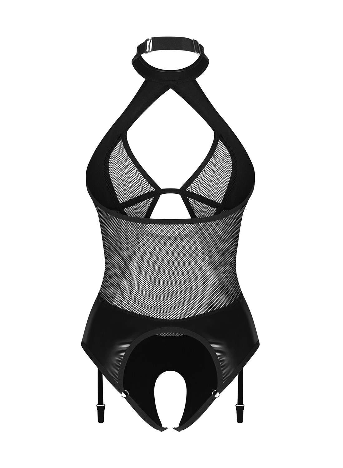 Obsessive Dominna body z otwartym krokiem i paskami do pończoch