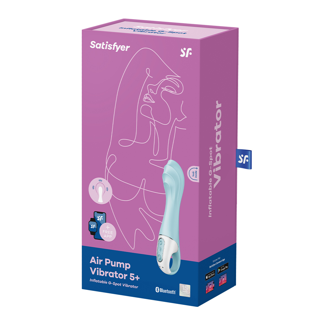 Satisfyer Air Pump Vibrator 5+ wibrator punktu G o zmiennej średnicy sterowany telefonem