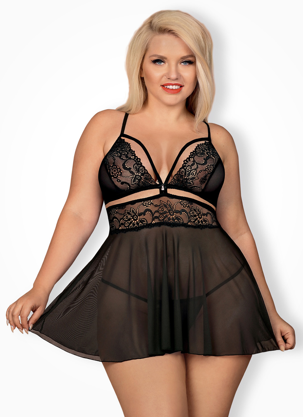 Obsessive koszulka babydoll i stringi (838-BAB-1)