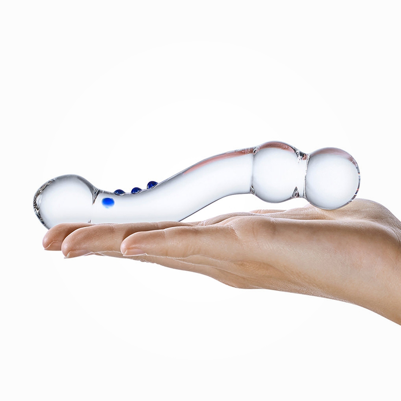 Gläs Textured G-Spot szklane dildo