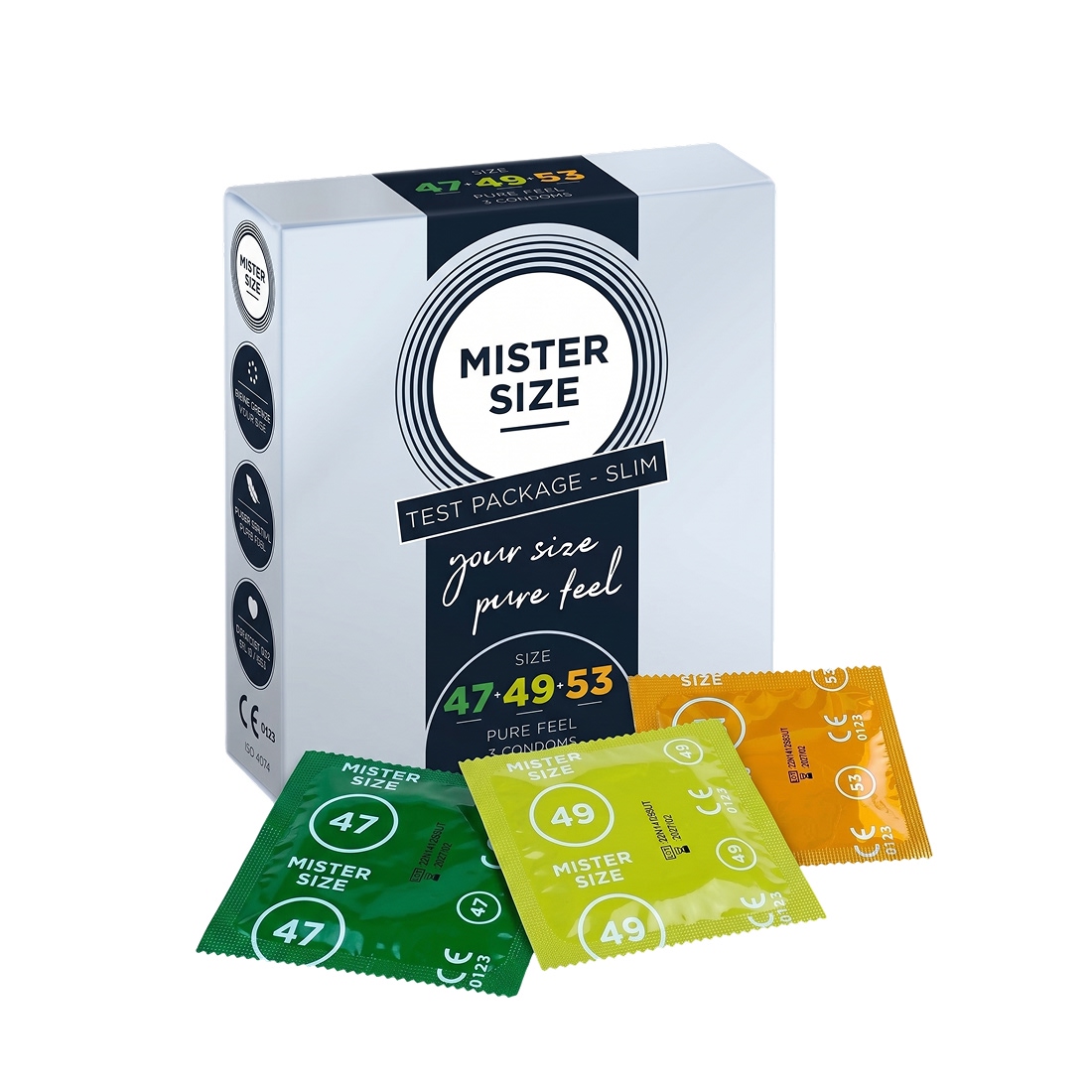 Mister Size 47 49 53 zestaw testowy prezerwatyw w małym rozmiarze
