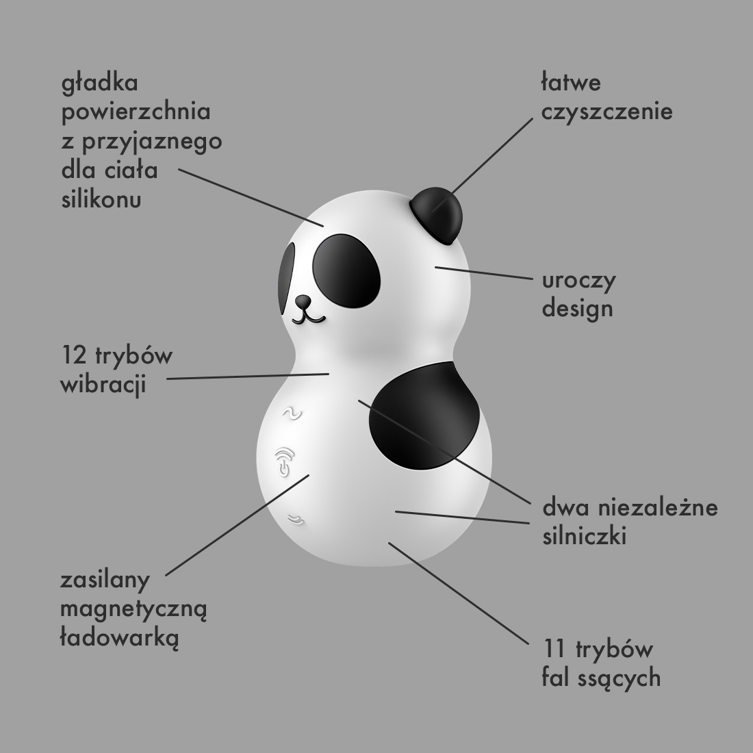 Satisfyer Pocket Panda bezdotykowo-wibrujący masażer łechtaczki 2 w 1