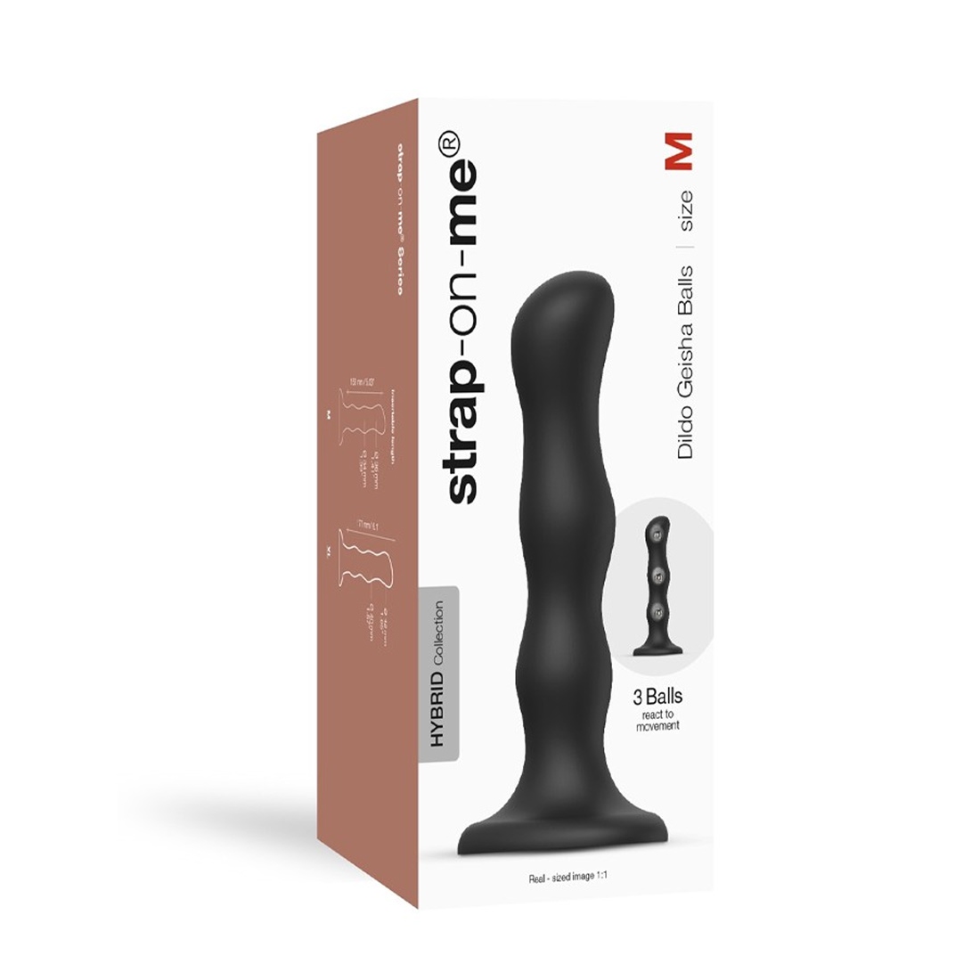 Strap-On-Me Geisha Balls M dildo z drgającymi kulkami
