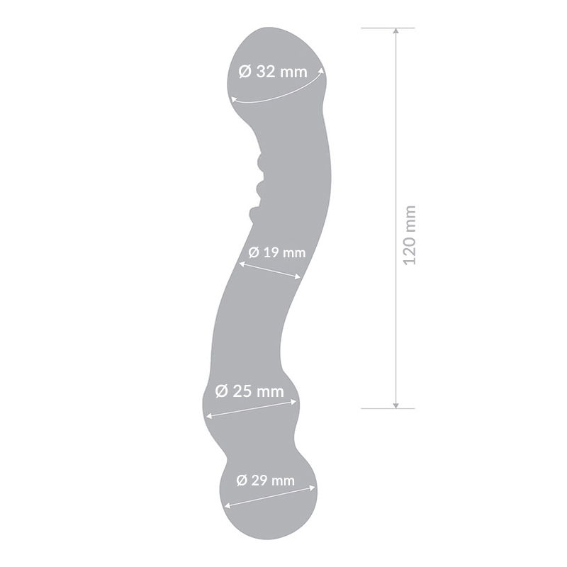 Gläs Textured G-Spot szklane dildo