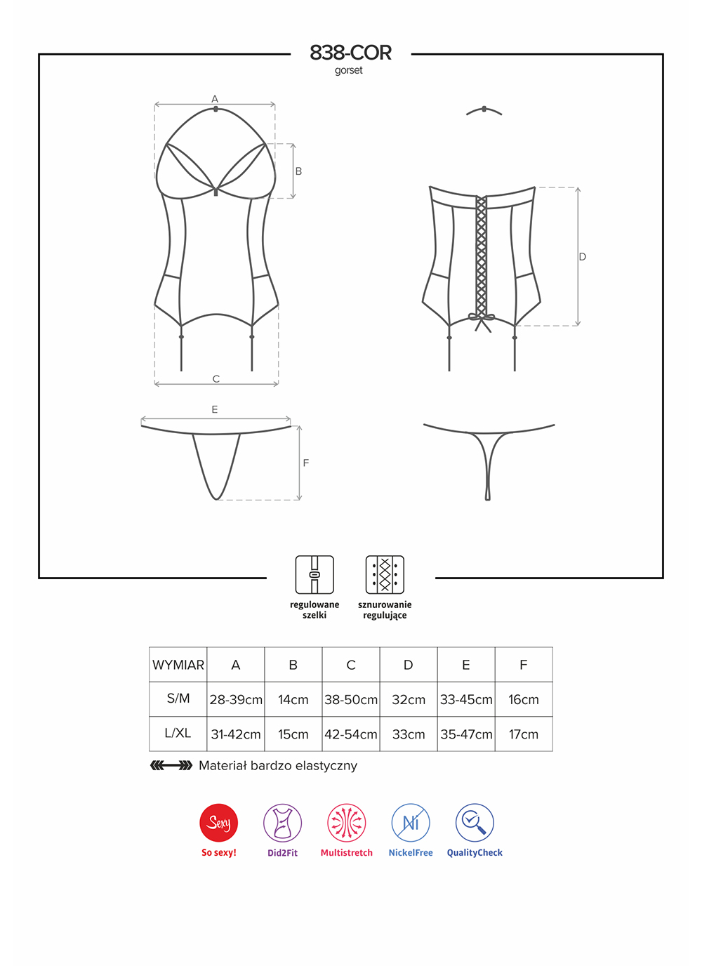 Obsessive gorset i stringi (838-COR-1)