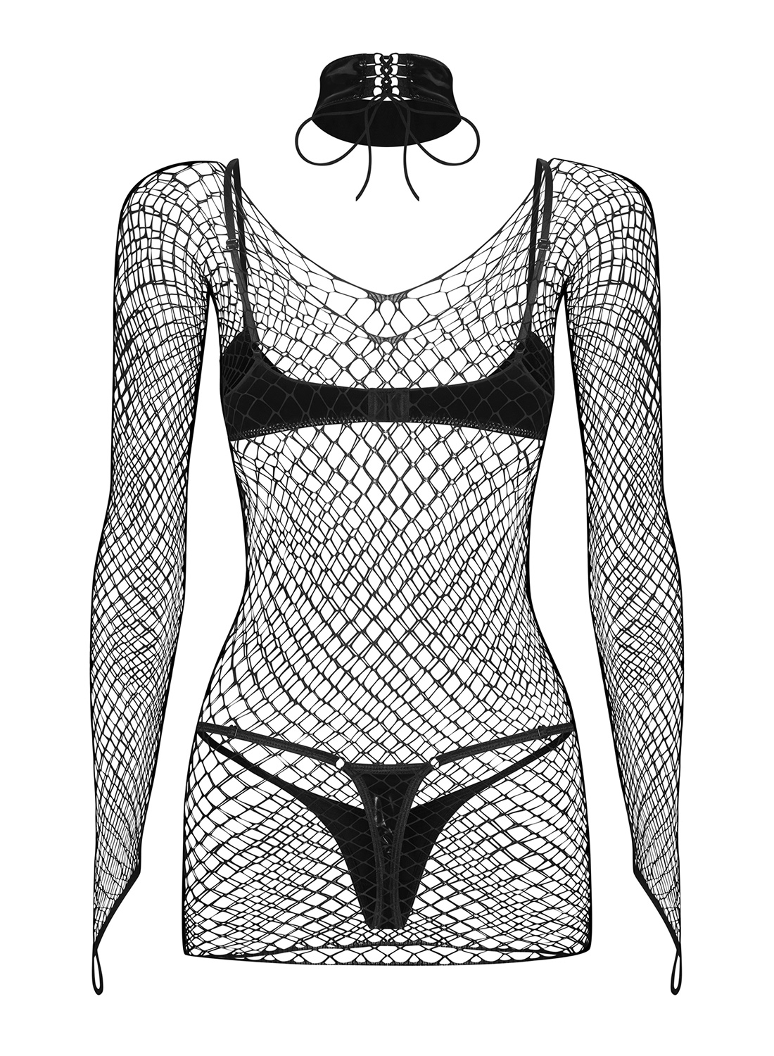 Obsessive Sashalla komplet: sukienka, biustonosz, stringi i choker