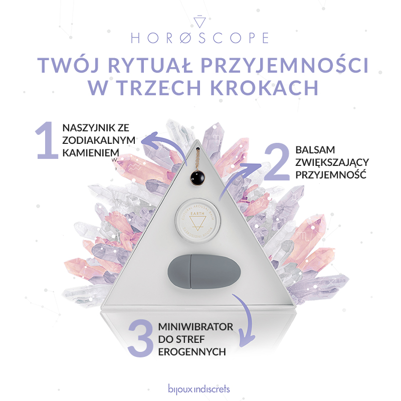 Bijoux Indiscrets Horoscope zestaw z naszyjnikiem, miniwibratorem i balsamem