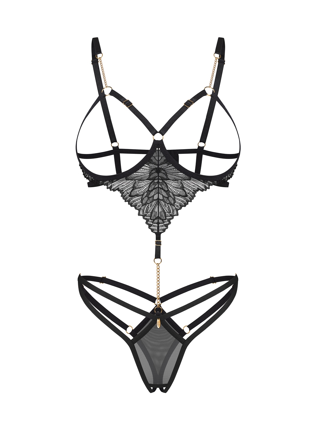 Obsessive Matildea Black body z otwartym krokiem