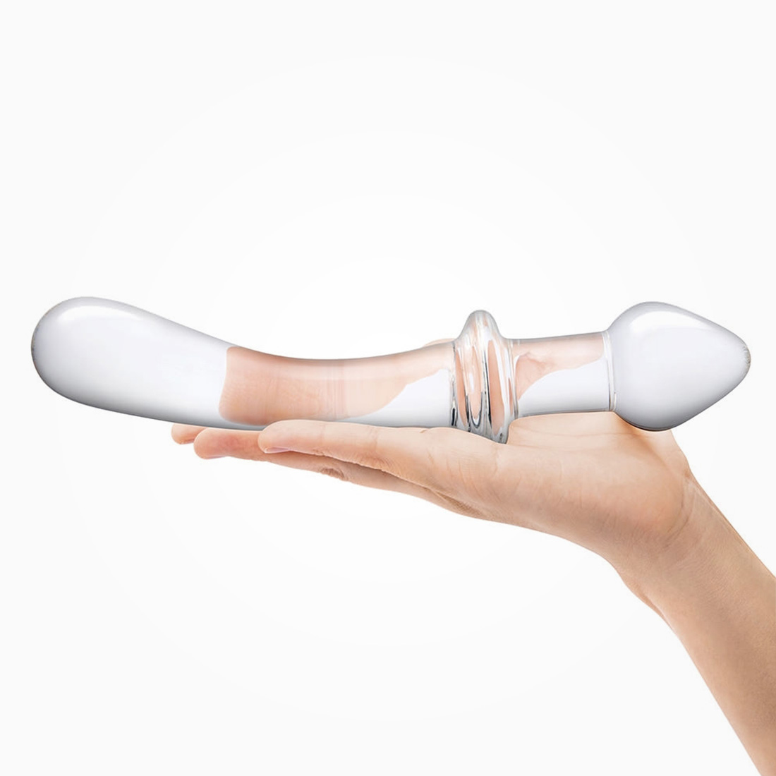 Gläs Classic Curved 2 w 1 szklane dildo i korek analny