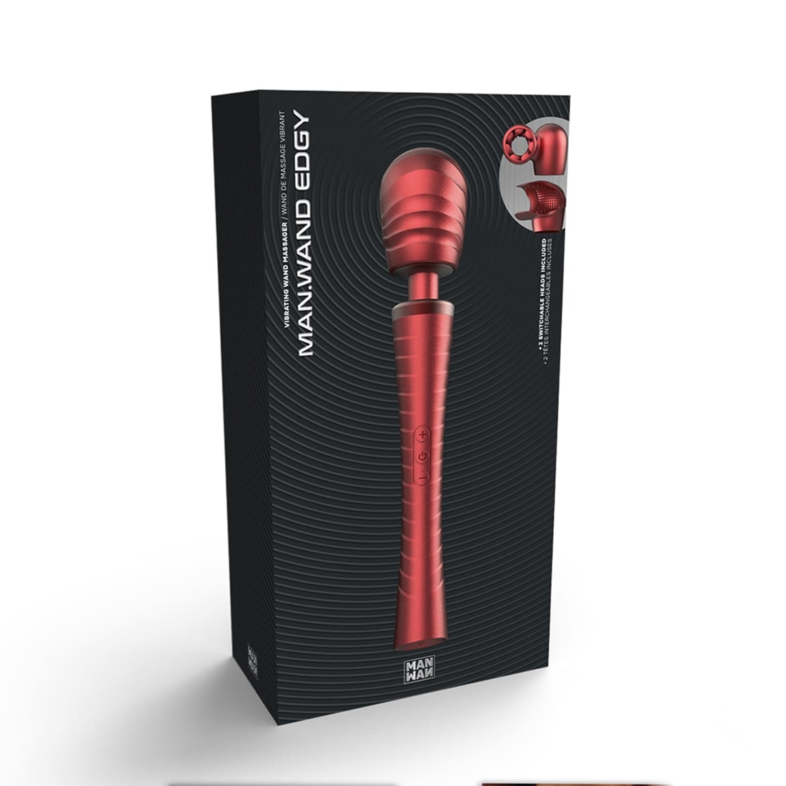 Manwan Man.Wand Edgy masażer do ciała z nakładkami na penisa