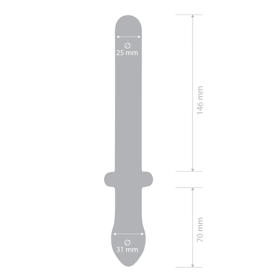 Gläs Classic Smooth 2 w 1 szklane dildo i korek analny