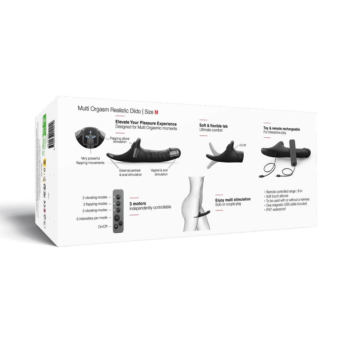 Strap-On-Me Multi Orgasm Realistic Dildo M realistyczne dildo dla par sterowane pilotem