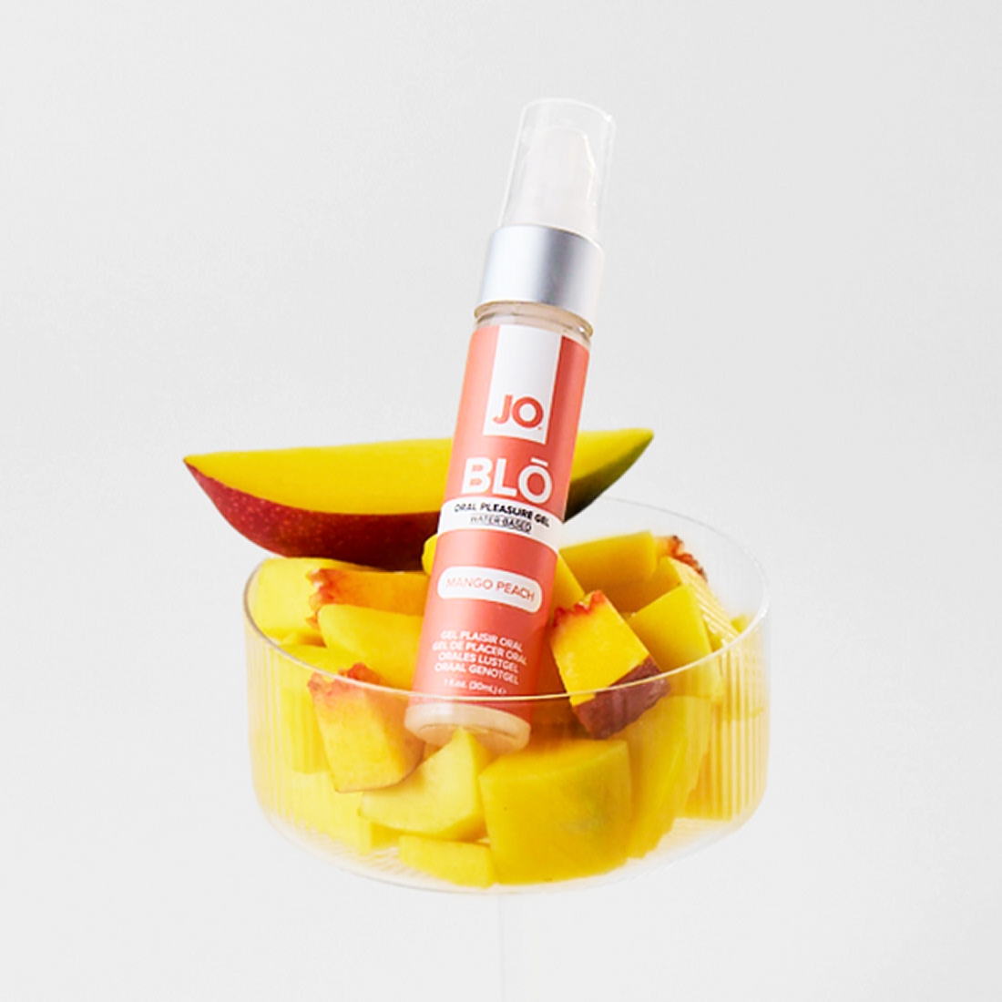 System JO BLŌ Mango Peach chłodzący balsam do seksu oralnego o smaku mango z brzoskwinią