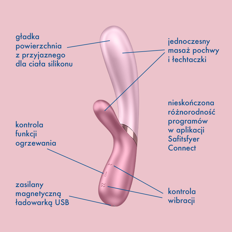 Satisfyer Hot Lover ogrzewany wibrator króliczek sterowany telefonem 