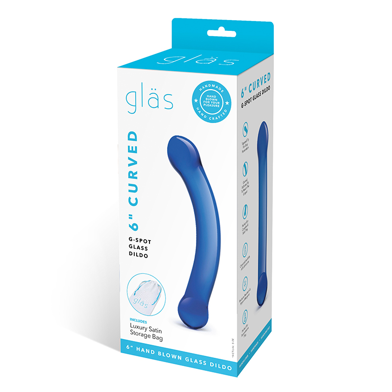 Gläs 6” Curved szklane dildo 