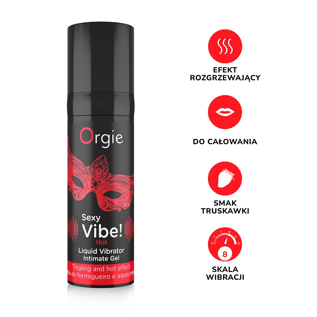 Orgie Sexy Vibe! Hot rozgrzewający żel dla par o smaku truskawki