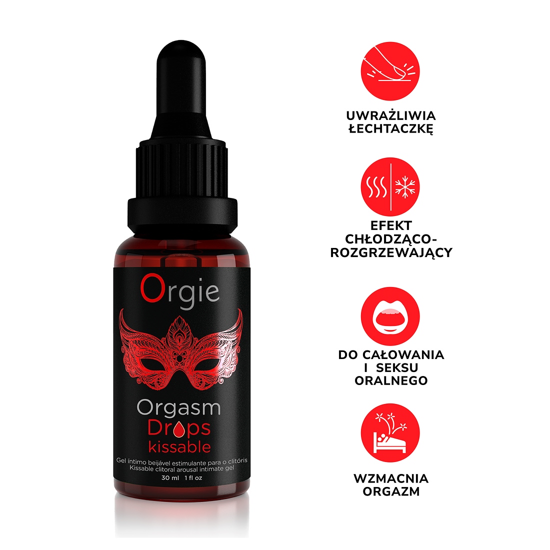 Orgie Orgasm Drops Kissable smakowe kropelki stymulujące łechtaczkę