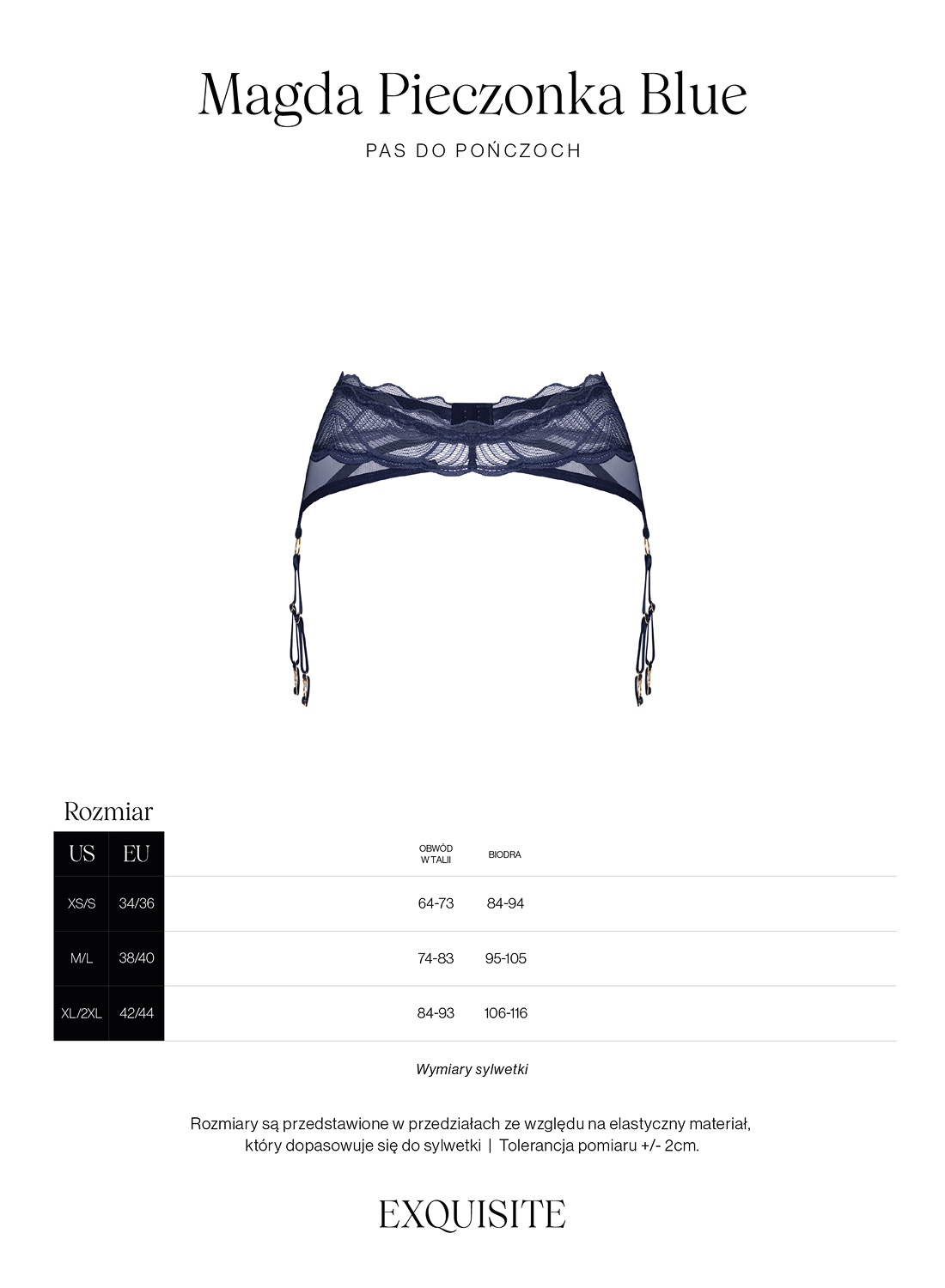Exquisite by Obsessive MP Blue pas do pończoch