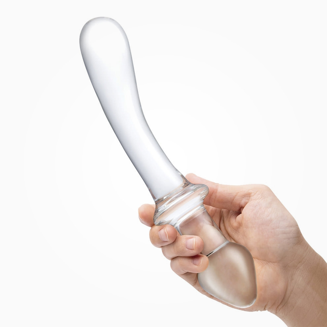 Gläs Classic Curved 2 w 1 szklane dildo i korek analny