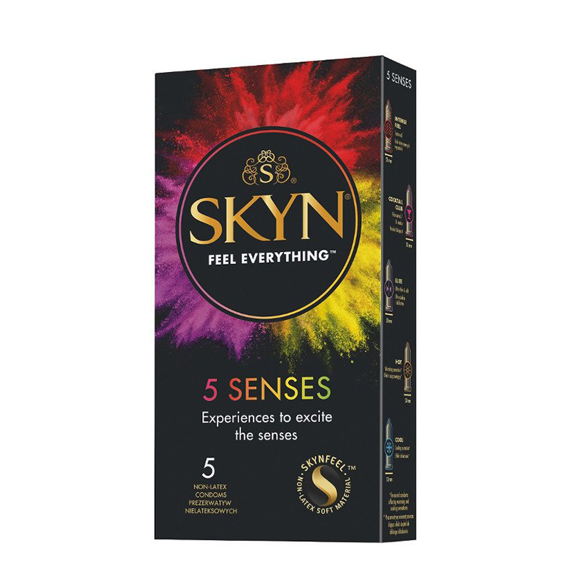 Skyn 5 Senses zestaw 5 rodzajów nielateksowych prezerwatyw