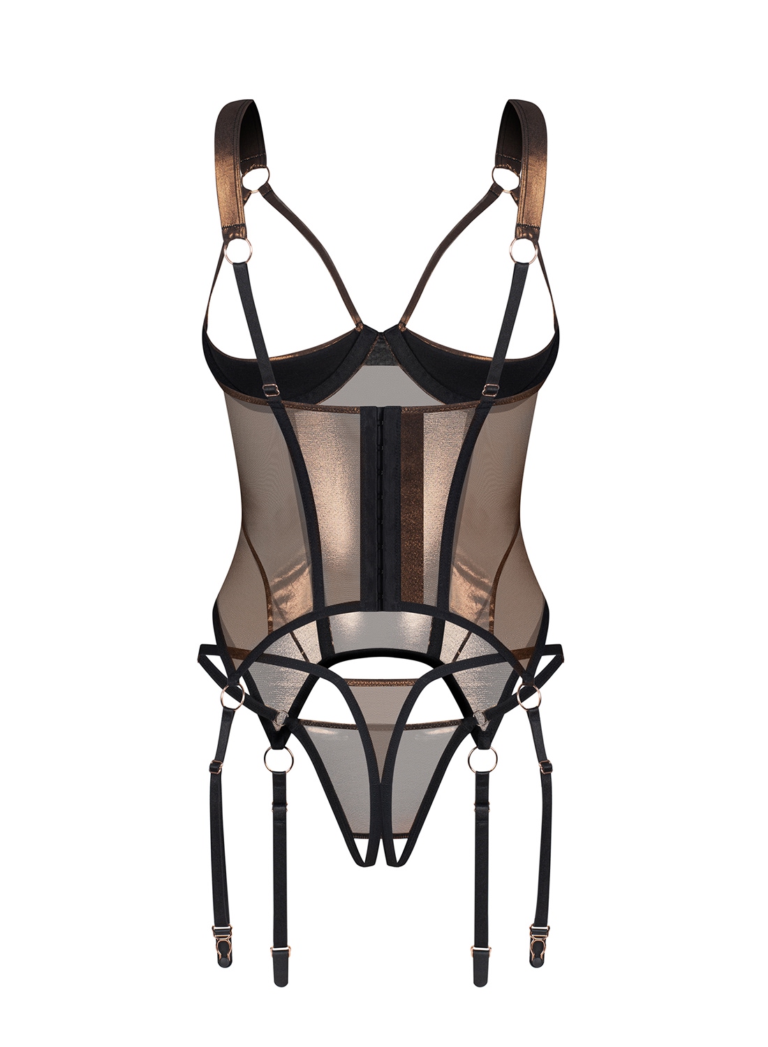 Obsessive Soranna gorset i stringi z otwartym krokiem Obsessive Soranna gorset i stringi z otwartym krokiem