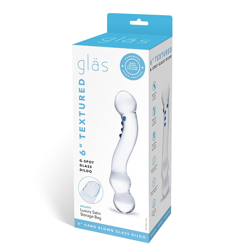 Gläs Textured G-Spot szklane dildo