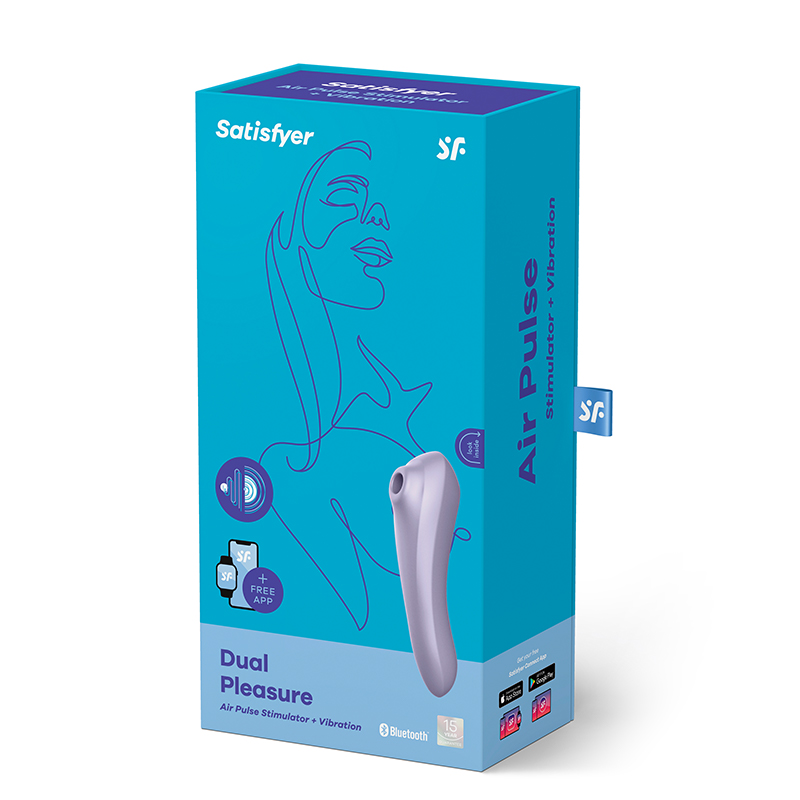 Satisfyer Dual Pleasure bezdotykowo-wibrujący masażer łechtaczki sterowany telefonem