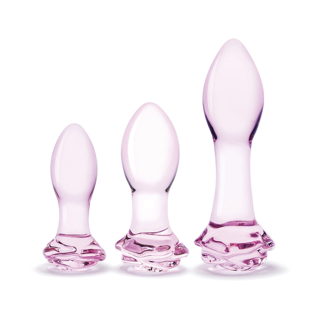 Gläs Rosebud Set zestaw szklanych korków analnych w kształcie róży