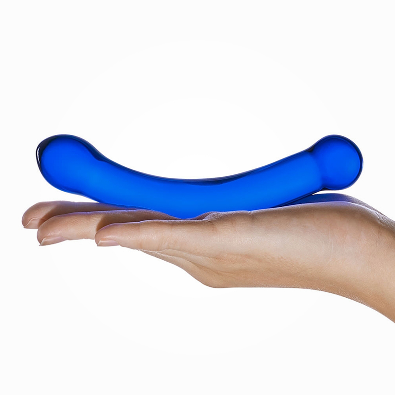 Gläs 6” Curved szklane dildo 