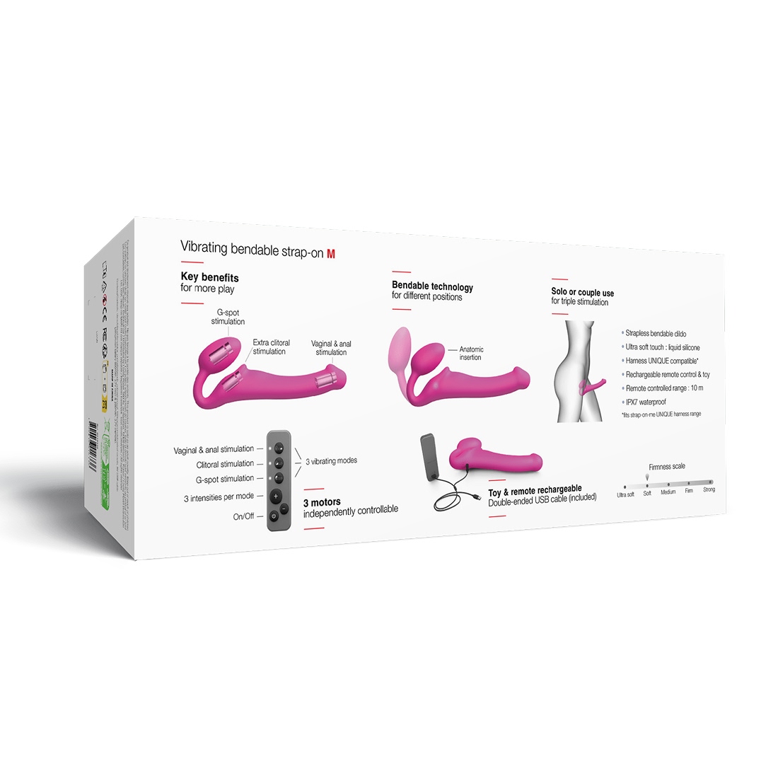 Strap-On-Me Vibrating Bendable Strap-on M wibrujący strap-on sterowany pilotem