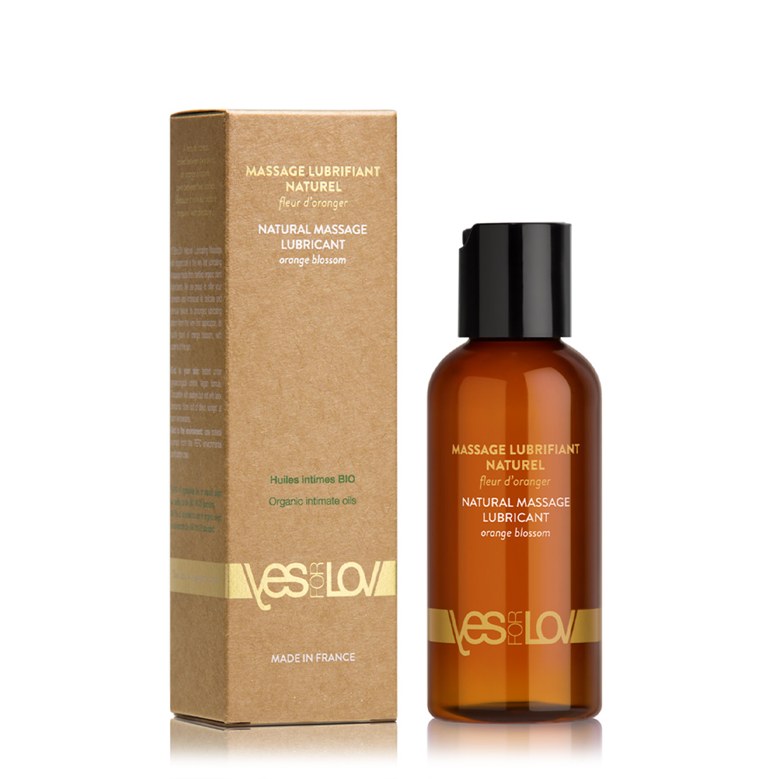 YESforLOV Natural Massage Lubricant organiczny olejek do masażu ciała i stref intymnych