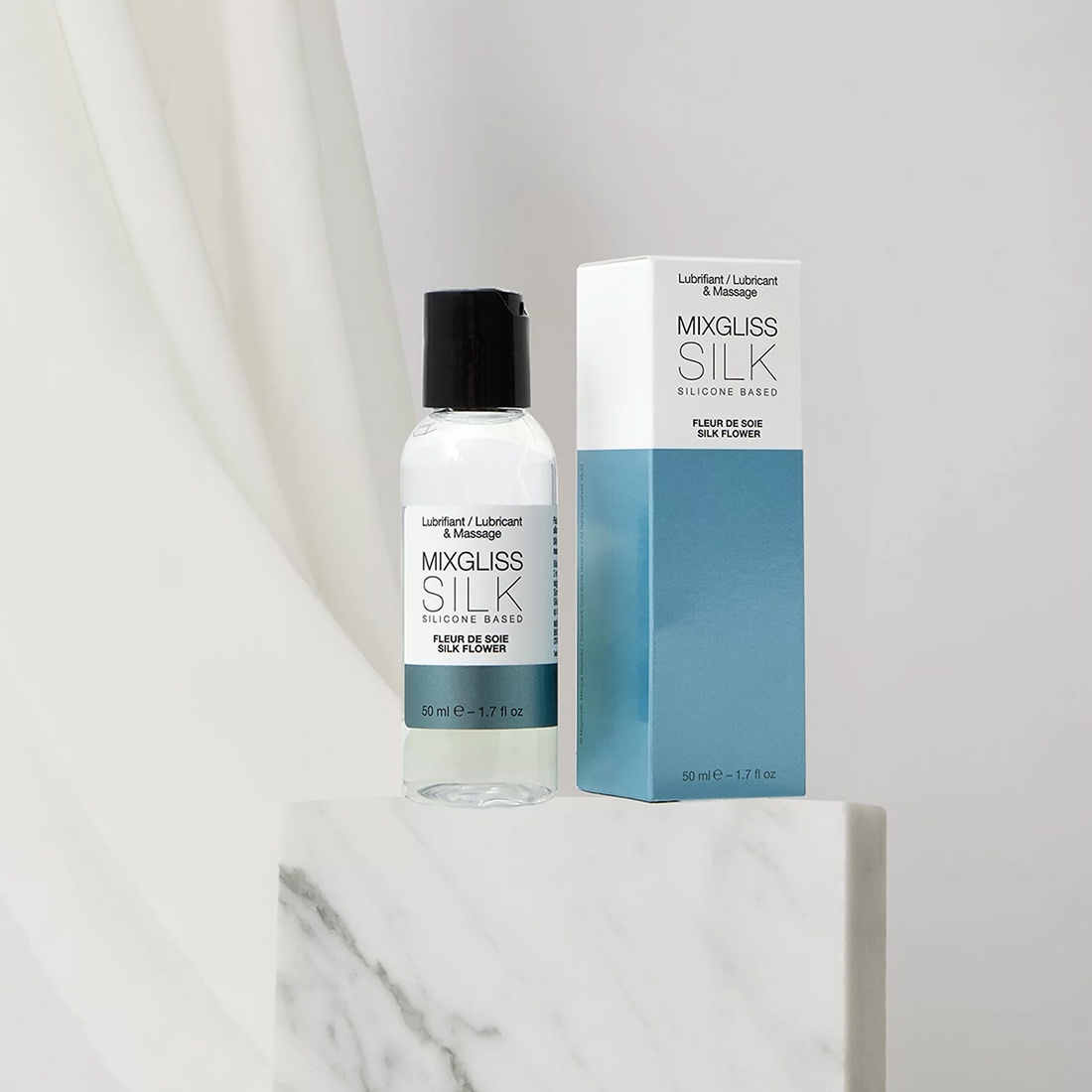 Mixgliss Silk 2 w 1 lubrykant silikonowy i żel do masażu o zapachu kwiatu jedwabiu